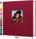 potricher Self Adhesive Photo Album 80 Pages, Linen cover, Red by potricher