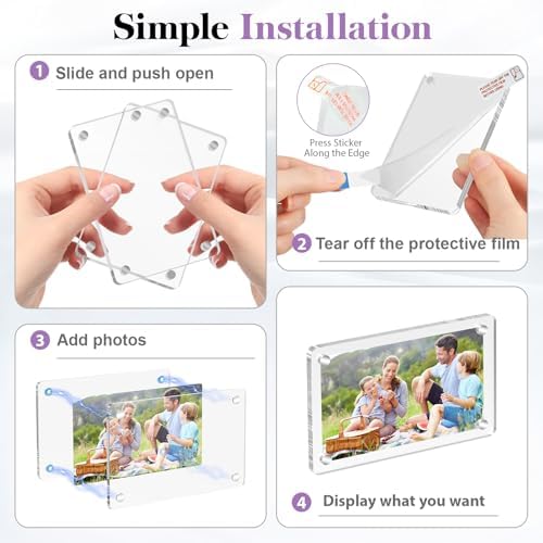 SAMYUCHO 12 Packs Magnetic Picture Frame for Refrigerator, 2.36 x 3.54 Inch - Image 5