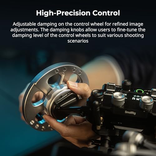 SmallRig Gimbal Control Wheels for DJI RS2 / RS 3 Pro/RS 4 / RS 4 Pro/RS 5 | Intuitive Control | Adjustable Damping | Dual Power Supply, for Heavy Duty Tripod - 4525 - Image 4