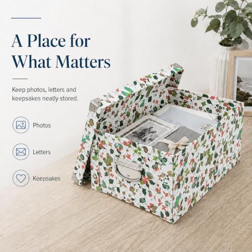 GUOZI Collapsible Storage Box, Decorative Memory box with Lid & Metal Reinforced Corners, Cardboard File Box with Handles, Organizer Gift Box for Keepsake Toy Photos Office Nursery Wardrobe Bookshelf - Image 7