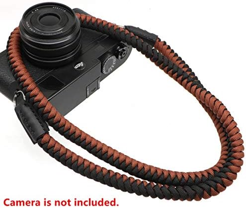 Paracord Camera Strap Long Camera Neck Shoulder Strap for SLR DSLR Digital Mirrorless Cameras 47inch/120cm Black Brown - Image 4