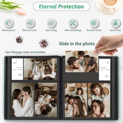 Popotop 4x6 Photo Album Holds 300 Pictures, Vegan Leather Hardcover - Image 3