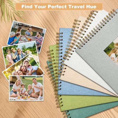 Scrapbook Photo Album Linen Cover, 8 x 8 Inch Hardcover Kraft White Pages Memory Book, for Travel Wedding Guest Book Christmas Baby Shower (40 Sheets/ 80 Pages,Grey) - Image 7