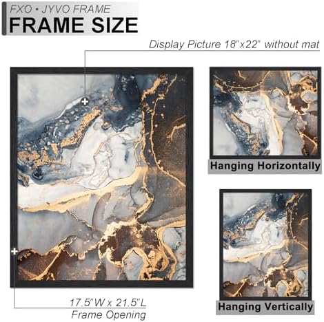 Fxojyvo 18x22 Picture Frame Set of 6 Black Engineered Wood Wall Hanging - Image 4