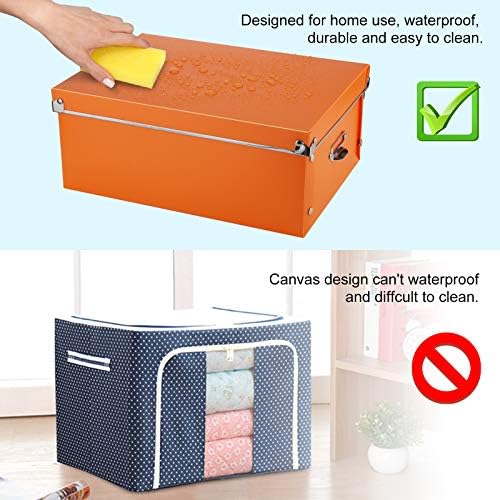 SEEKIND photo boxes storage, storage boxes with lids and Handles, 3 in 1 Set, Multiple Size(Small/Medium/Large) Plastic Box for Photos, tax papers, Cosmetic, Socks, Snacks, Etc(Orange) - Image 5