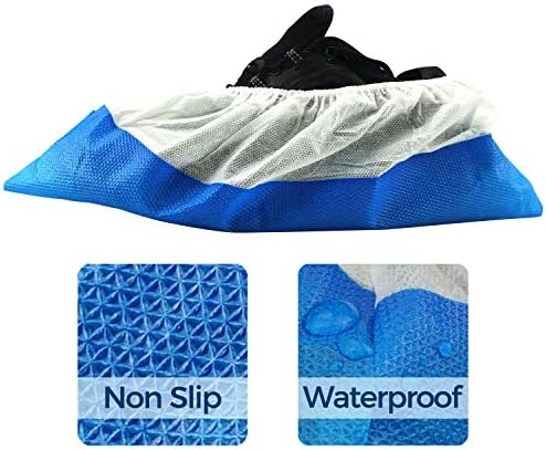 OhanaPro Premium Disposable Non Slip Boot & Shoe Covers - Pack of 50 - Waterproof Double Layer Bottom - Extra Thick, Durable, Recyclable - One Size Fits Most by SupplyTuff