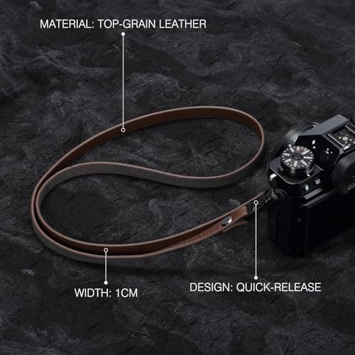 Leather Quick-Release thin camera Shoulder Strap for DSLR SLR - Brown - Image 2