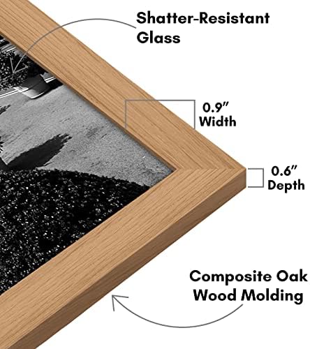 Americanflat 11x17 Picture Frame with Shatter-Resistant Glass - Signature Collection - Gallery-Style Frames Made of Engineered Wood - Photo Frame for Wall Display - Dark Oak - Image 3