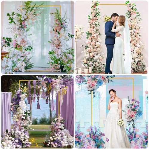Asee'm 6.6FTx4FT Gold Wedding Arch Backdrop Stand Square Metal - Image 6
