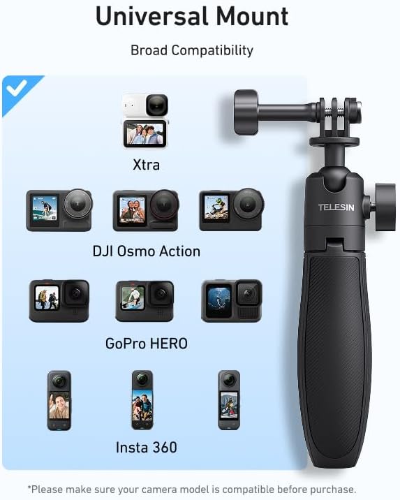 TELESIN 46cm/18.1in Mini Selfie Stick Tripod for All Action Camera - Image 4