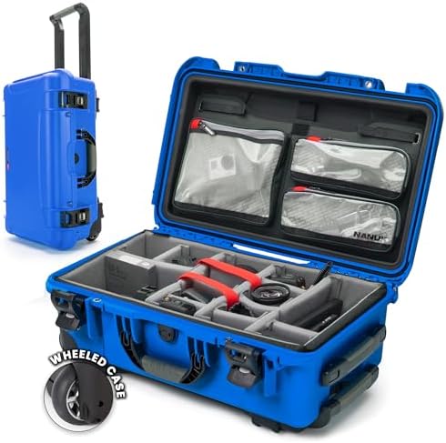 Nanuk 935 Pro Photo Kit – Waterproof Travel Camera Hard Case with Padded Dividers and Wheels, 22” x 14” x 9” - Dustproof and Impact Resistant, Airline Carry-On Approved – Blue by NANUK