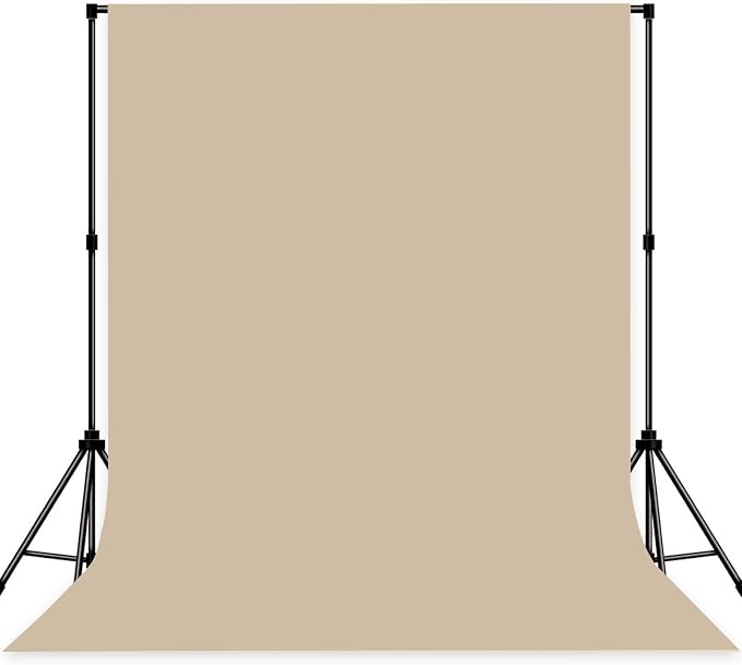 Beige Photo Backdrop Professional Photography Background Fabric 5x7ft | Seamless Design eliminates Wrinkle Portrait Photography Wedding Dark Theme Decorations by MIZSYE