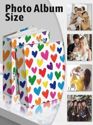Photo Album 4x6, 56 Pocket Small Picture Book Love Heart Graffiti - Image 6