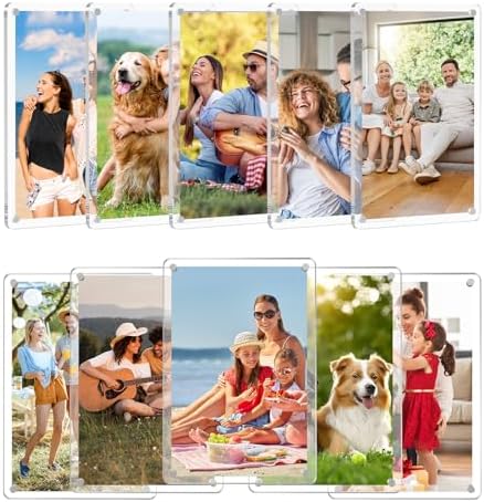 SAMYUCHO 10 Packs Acrylic 4x6 Magnetic Picture Frames for Refrigerator by Unknown