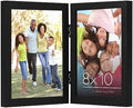 Americanflat Hinged 8x10 Picture Frame with Shatter-Resistant Glass - Double Picture Frames with Engineered Wood - Signature Collection - Photo Frame for Tabletop Display - Black by Americanflat