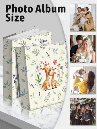 Photo Album 4x6, 56 Pockets Small Picture Book Giraffe - Image 6