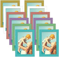 CRUGLA 12 Packs Colorful 4x6 Magnetic Picture Frames for Refrigerator Locker, Colored Peel and Stick Frame Bulk, 4 by 6 Photo Holders for Fridge Dishwasher Whiteboard, 6 Colors by CRUGLA
