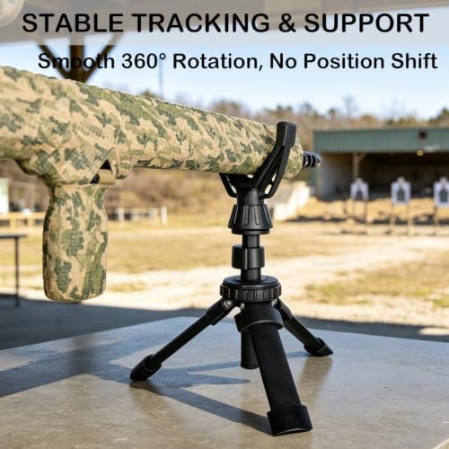 Portable Shooting Tripod with 360° Rotating & Removable V Yoke - Adjustable Height Rifle Rest Stand for Hunting, Target Shooting, Binoculars, Cameras & Outdoor Activities - Image 2