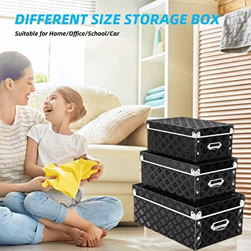 XUCHUN Decorative Storage Box with lids,3 in 1 Set,Plastic,Waterproof Storage Bins for Shoes,Clothes,Office - Image 6