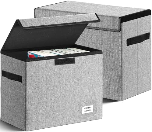 Leffis 2 Pack Comic Book Storage, Comic Book Box 15.5" X 7.5" X 11.3" by Leffis