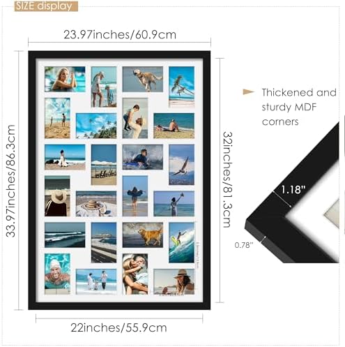 DUENPY 22x32 Collage Frame For 24 4x6 Photos Black - Image 3