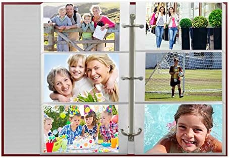Pioneer Photo Albums Magnetic Self-Stick 3-Ring Photo Album 100 Pages (50 Sheets), Navy Blue & 3-Ring Pocket Burgundy Album for 504 Photos - 4"X6" - Image 4