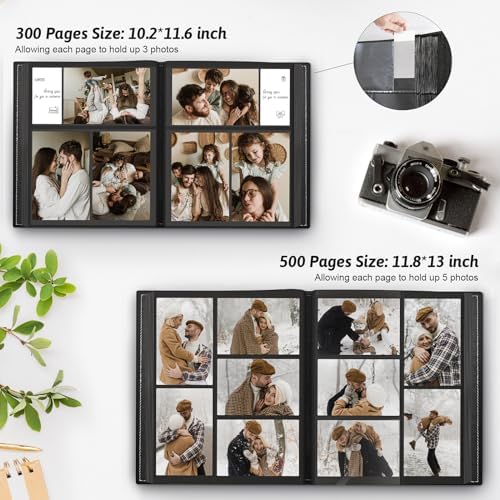 Popotop 4x6 Photo Album Holds 500 Pictures, Vegan Leather Hardcover - Image 6