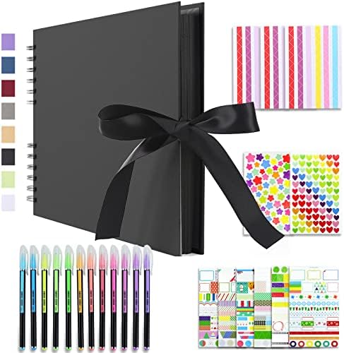 Vienrose Scrapbook Album 80 Pages 11x8 Inch Black by Vienrose