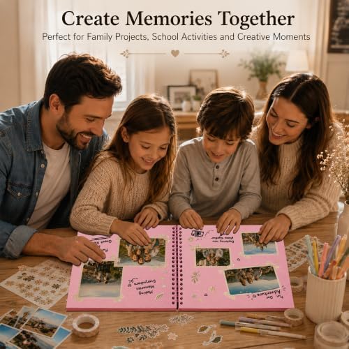10x10 Inch DIY Scrapbook Album 40 Pages (20 Sheets), Hardcover Kraft Paper - Image 4