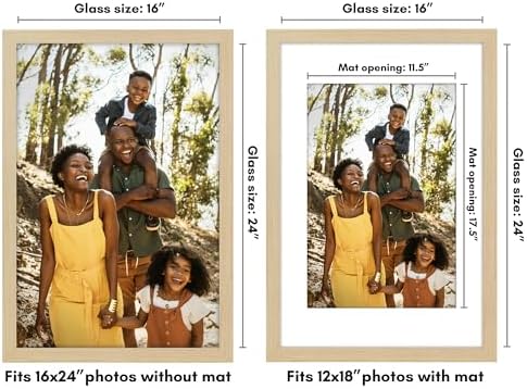 Americanflat 16x24 Poster Frame - Matted to 12x18 - Natural Oak - Image 2