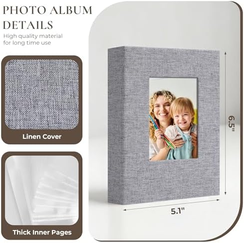 Vienrose 4x6 Mini Photo Album, 2 Pack, 52 Photos, Grey - Image 4