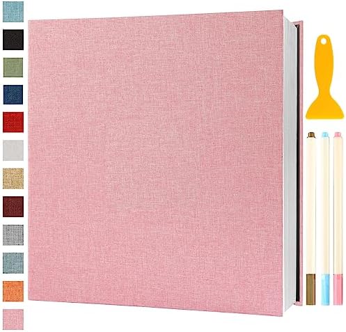 Photo Album Self Adhesive Pages 13.2x12.8 Scrapbook Pink 120 Pages by Semfalbuums