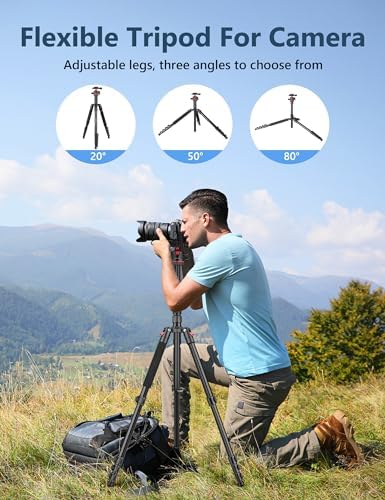 78" Porfessional Tripod for Camera & Phone, Victiv Aluminum Tripod Monopod - Image 6