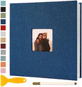 Photo Album Self Adhesive Pages Scrapbook 13.2x12.8 Blue 60 Pages by Semfalbuums
