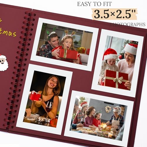 Scrapbook Photo Album 7"x7" 20 Sheets 40 Pages Hardcover Kraft Paper Khaki - Image 4