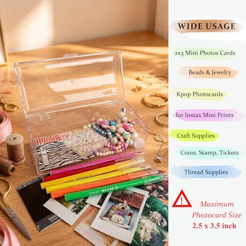 2x3 Photo Storage Box Clear Acrylic Organizer for Kpop & Instax Mini - Image 3