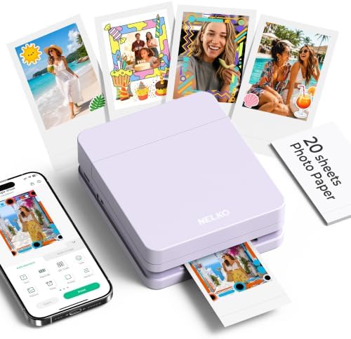 Nelko PP01 Photo Printer, 2x3 Portable Photo Printer, Mini Printer, Purple by NELKO