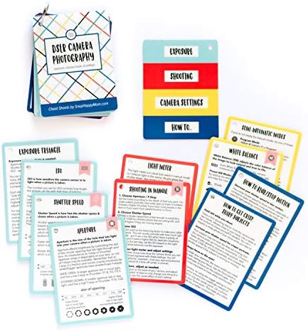 DSLR Cheat Sheet Cards for Canon, Nikon and Sony Cameras - Plastic Quick Reference Photography Cards | Camera Settings, Exposure & Manual Mode (Bright) - Image 6