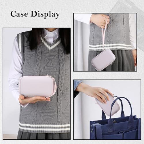 RAIALL Carrying Case for Canon PowerShot SX740 / SX730/ SX720 / SX710/ SX610 HS Digital Camera, Vlogging Camera Travel Hard Bag, Mesh Pocket for Battery, SD Cards and USB Cable, Pink - Image 2