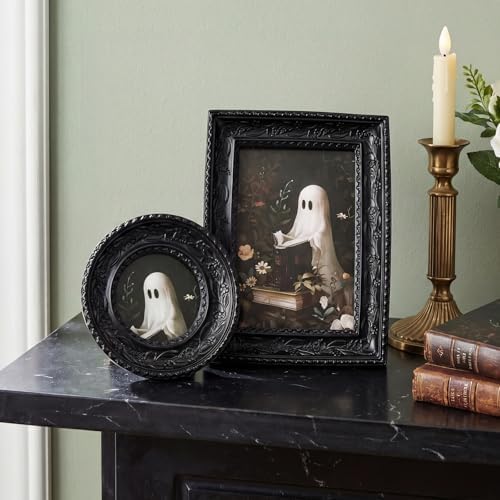 Cuspin Black Vintage Picture Frame Set of 2, Gothic Baroque Resin Frames - Image 2