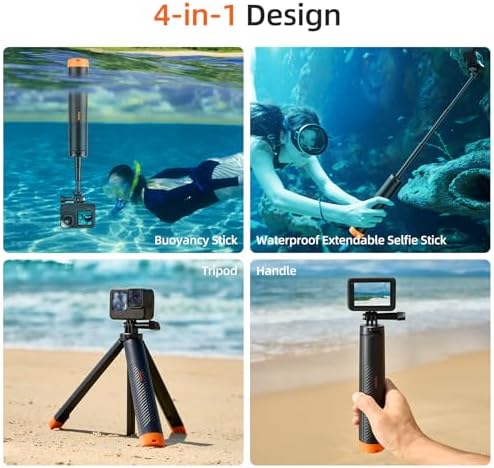 Floating Selfie Stick Hand Grip Tripod for GoPro Hero 13, 12, 11, 10, 9, 8,Waterproof Extendable Selfie Handle Monopod for DJI OSMO Action 6 5 Pro 4 3,Insta360 Ace Pro 2,Vlog Pole Accessory for Go Pro - Image 2