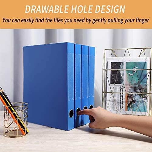 HUA JIE 4 Pack A4 Storage File Boxes Plastic Archives Cases with Lid,Blue - Image 4