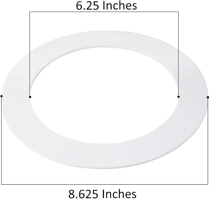 10 Pack Gloss White Goof Trim Ring for 8" Inch Recessed Can Lighting Down Light, Outer Diameter 8.6 Inches, Inner Diameter 6.2 Inches - Image 3