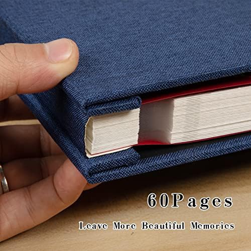 Spbapr Large Photo Album Self Adhesive Linen Cover Magnetic Scrapbook Album DIY Scrap Book 60 Black Sticky Pages for 4x6 5x7 8x10 10x12 Pictures with A Metal Pen,13.2"x12.8"60pages - Image 3