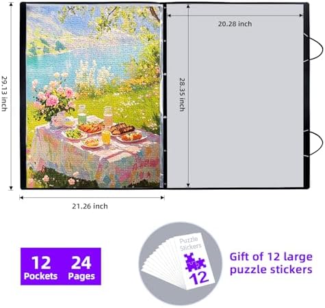 Puzzle Storage Folder Keeper Case,Portable Puzzles Organizer Accessory, Large Capacity 20x28in Puzzle Album Book Holder Portfolio,1000-Pieces for Jigsaw Enthusiasts Storage Binder Saver - Image 2