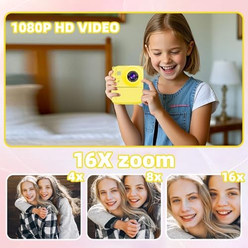Instant Print Camera for Kids, 1080P Video Camera with 3 Print Rolls - Image 5