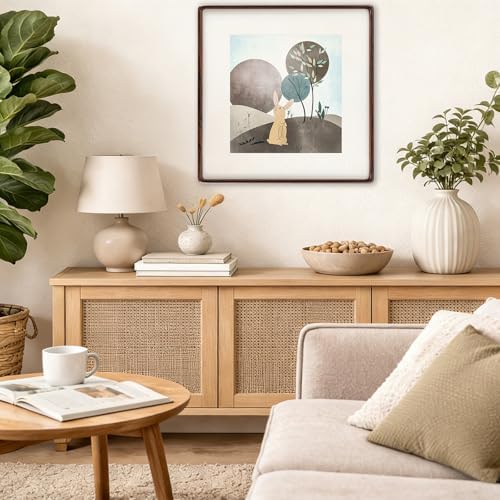 Recuerdos 20x20 Walnut Picture Frame, Matted to 16x16 with HD Plexiglass - Image 2