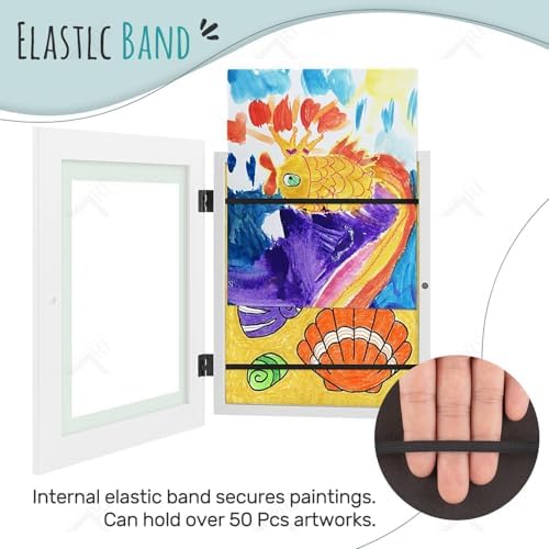 4 Pack 8.5x11 Front-Opening Kids Artwork Frames Changeable (White) - Image 6