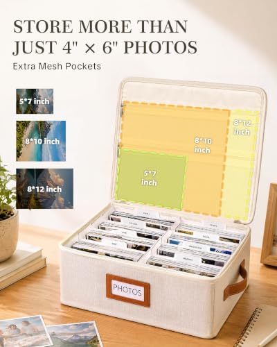 FANGSUN Photo Storage Box, Photo Organizer for 2000 4x6 Pictures, Memory - Image 5