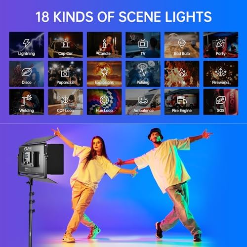 GVM 1500D RGB LED Video Light, 75W Video Lighting Kit with Bluetooth Control, 3 Packs Led Panel Light for Photography, YouTube Studio, Video Shooting, Broadcasting, Conference, 1128 Led Beads - Image 3